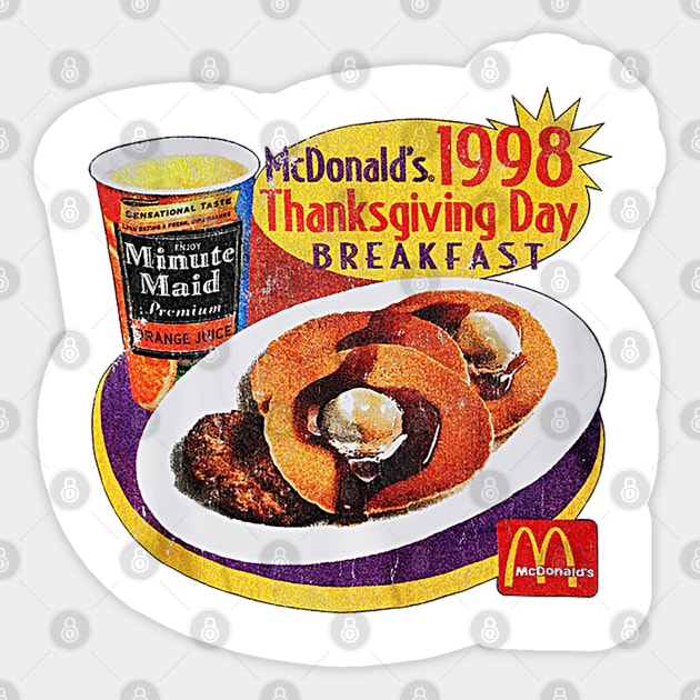 McDonald's Thanksgiving Day Breakfast 1998 Sticker by nicklower